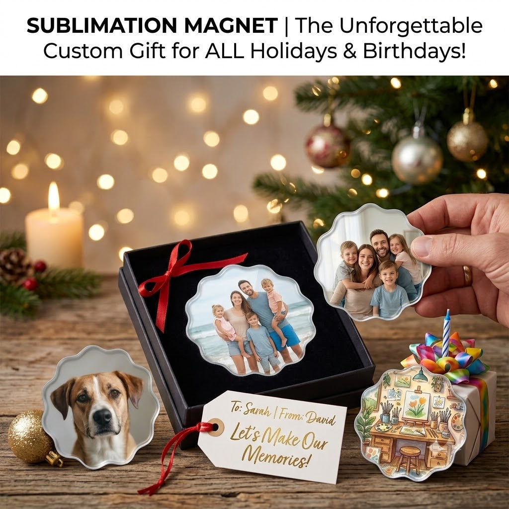 10-Pack Custom Acrylic Photo Magnets – Square or Sunflower