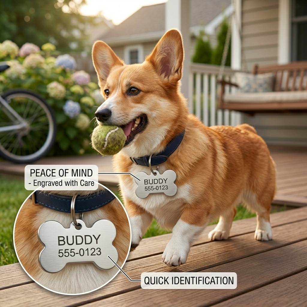 Custom Bone Pet ID Tag