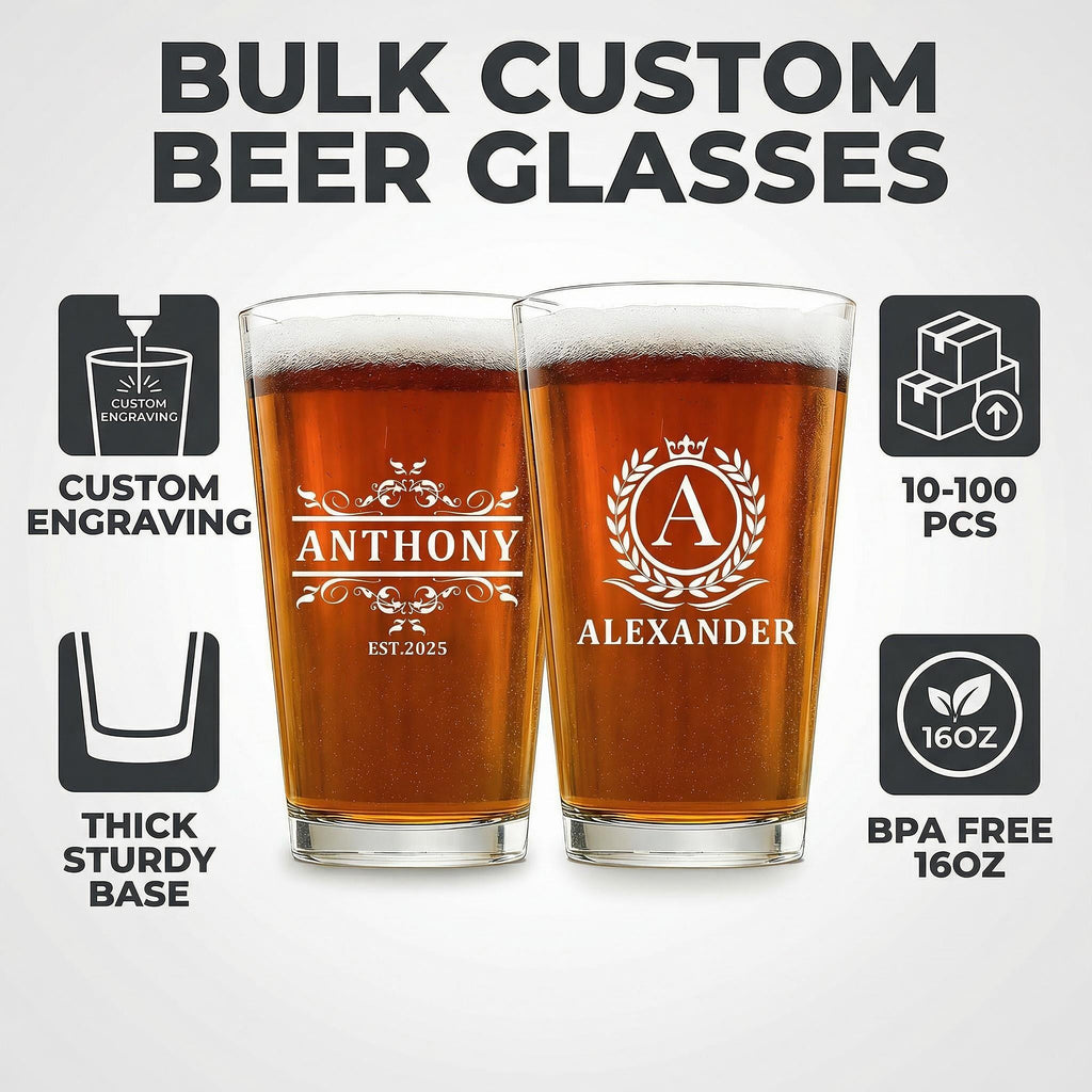 Personalized Beer Glass Set