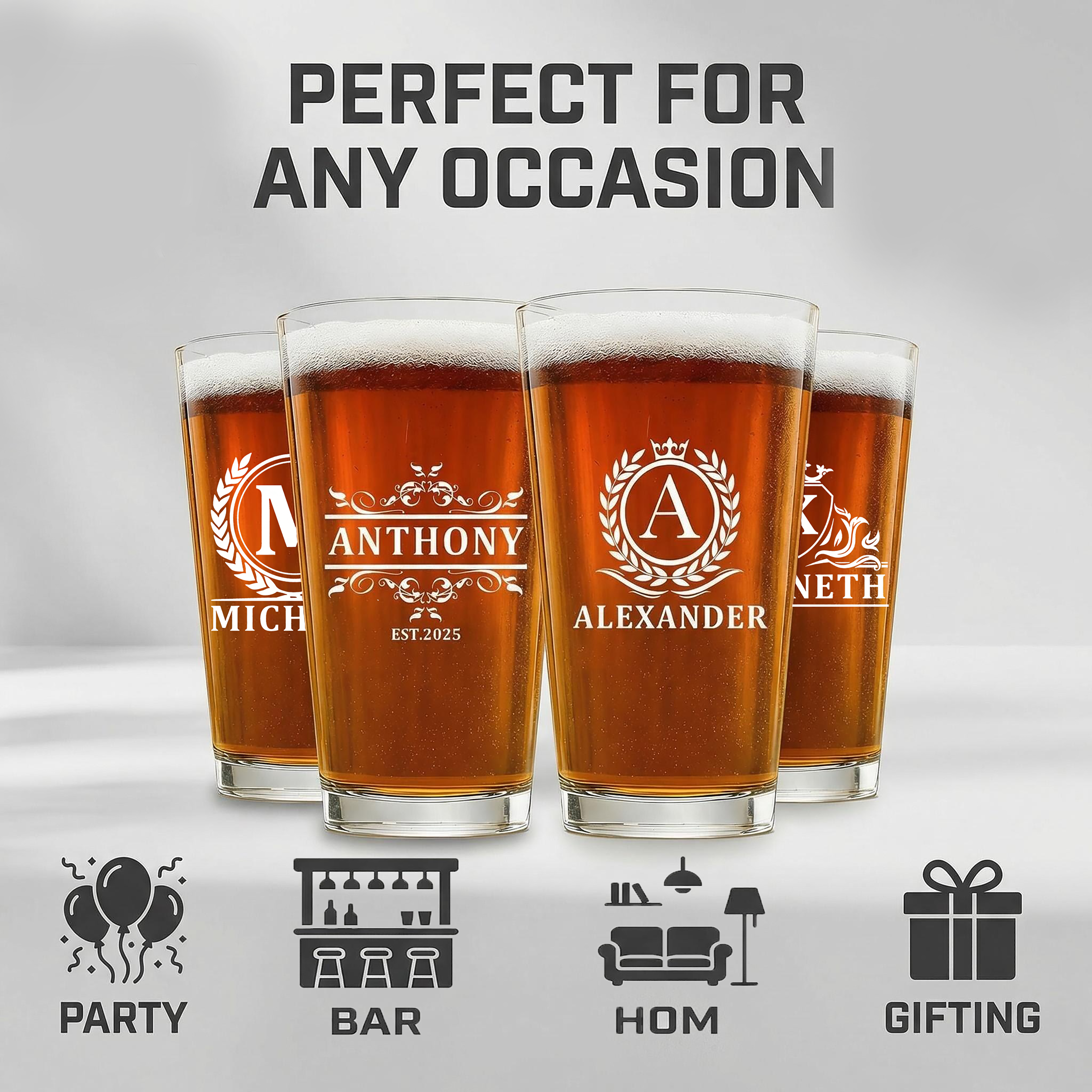 Personalized Beer Glass Set