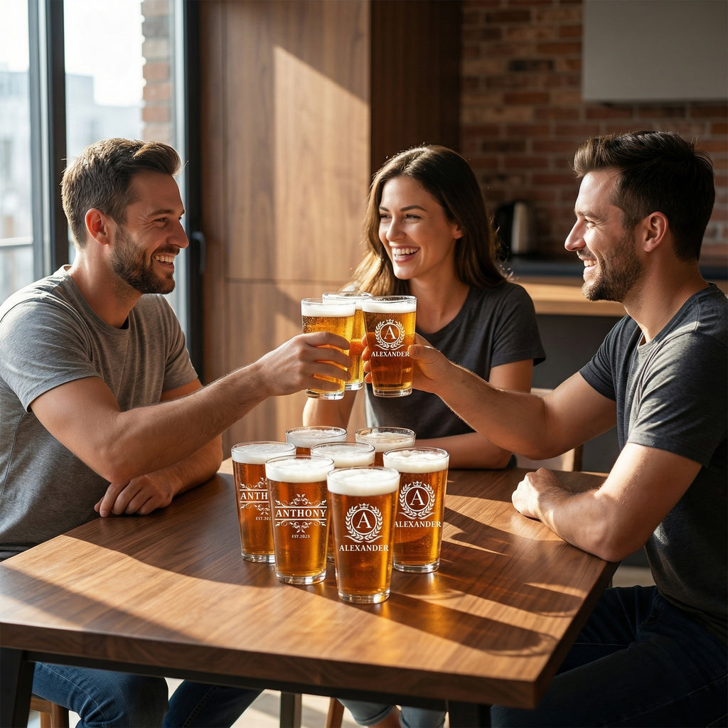 Personalized Beer Glass Set