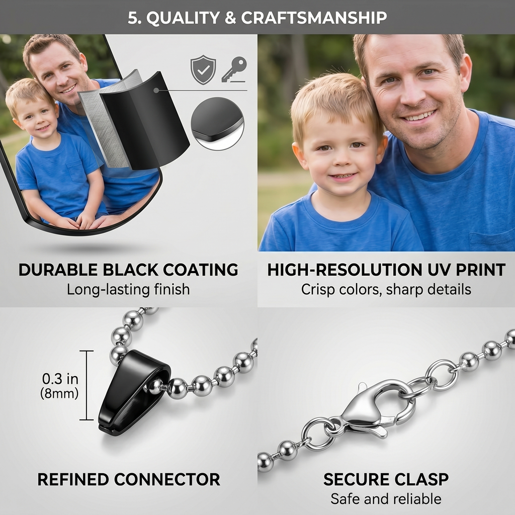 Personalized Photo Dog Tag Necklace