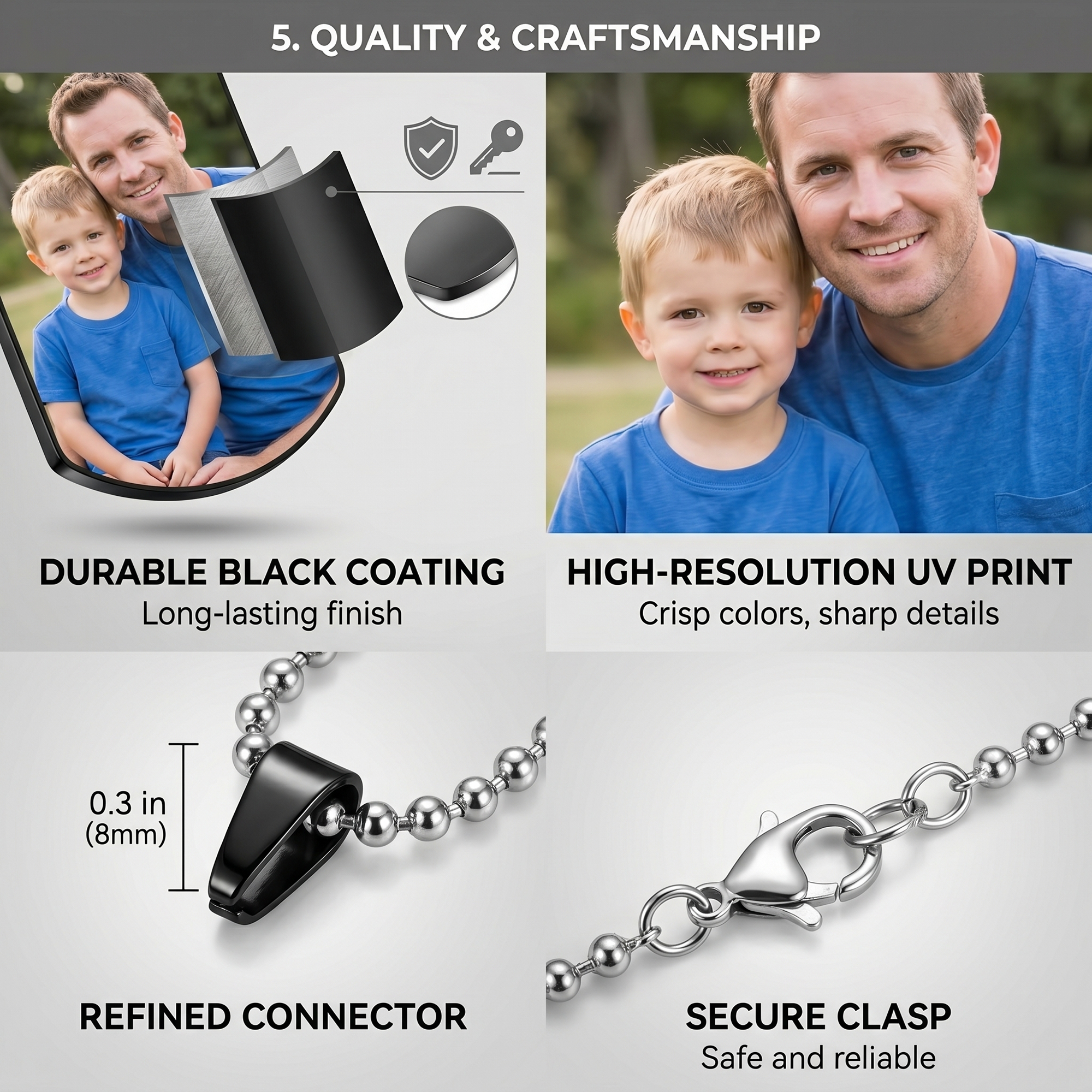 Personalized Photo Dog Tag Necklace