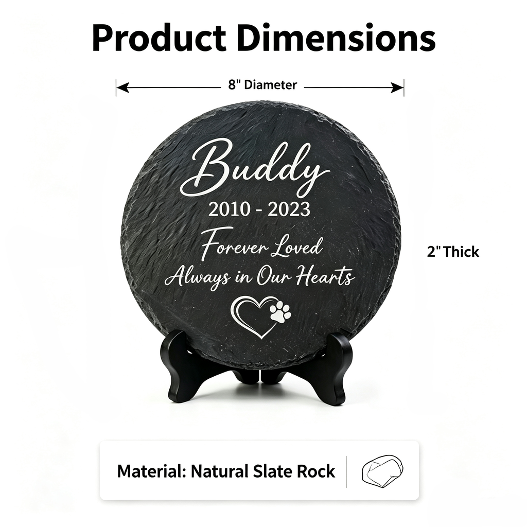 Personalized Pet Memorial Stone | Custom Engraved Natural Slate