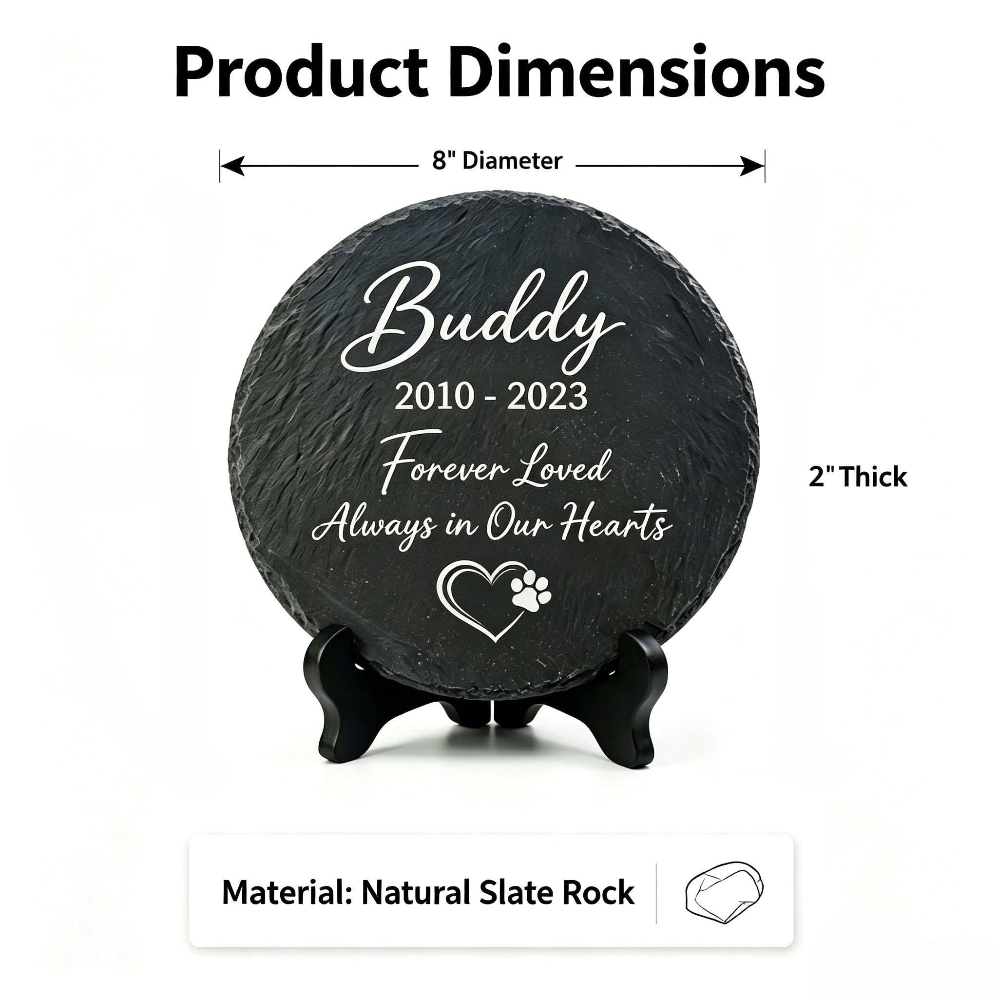Personalized Pet Memorial Stone | Custom Engraved Natural Slate