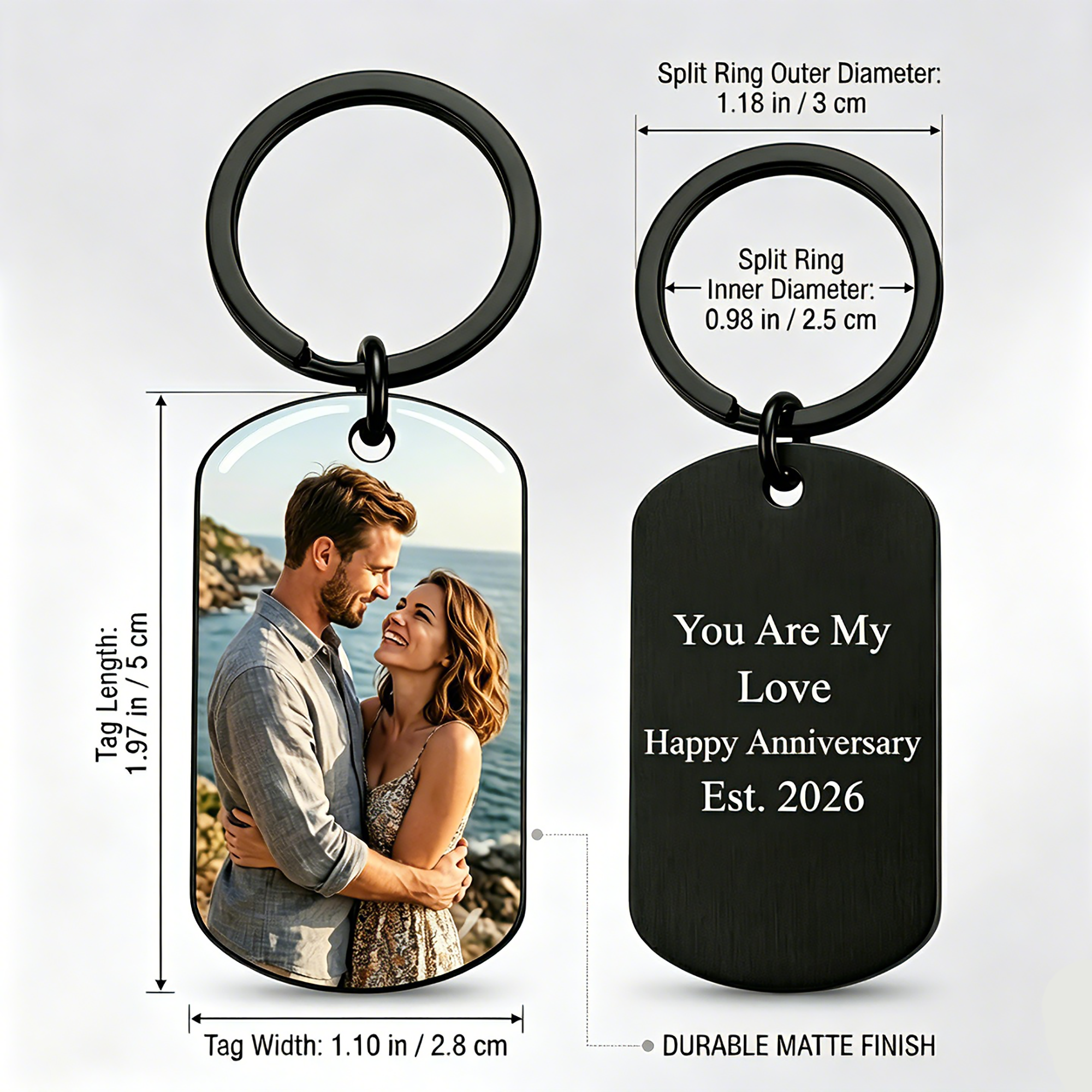Personalized Photo Dog Tag Keychain