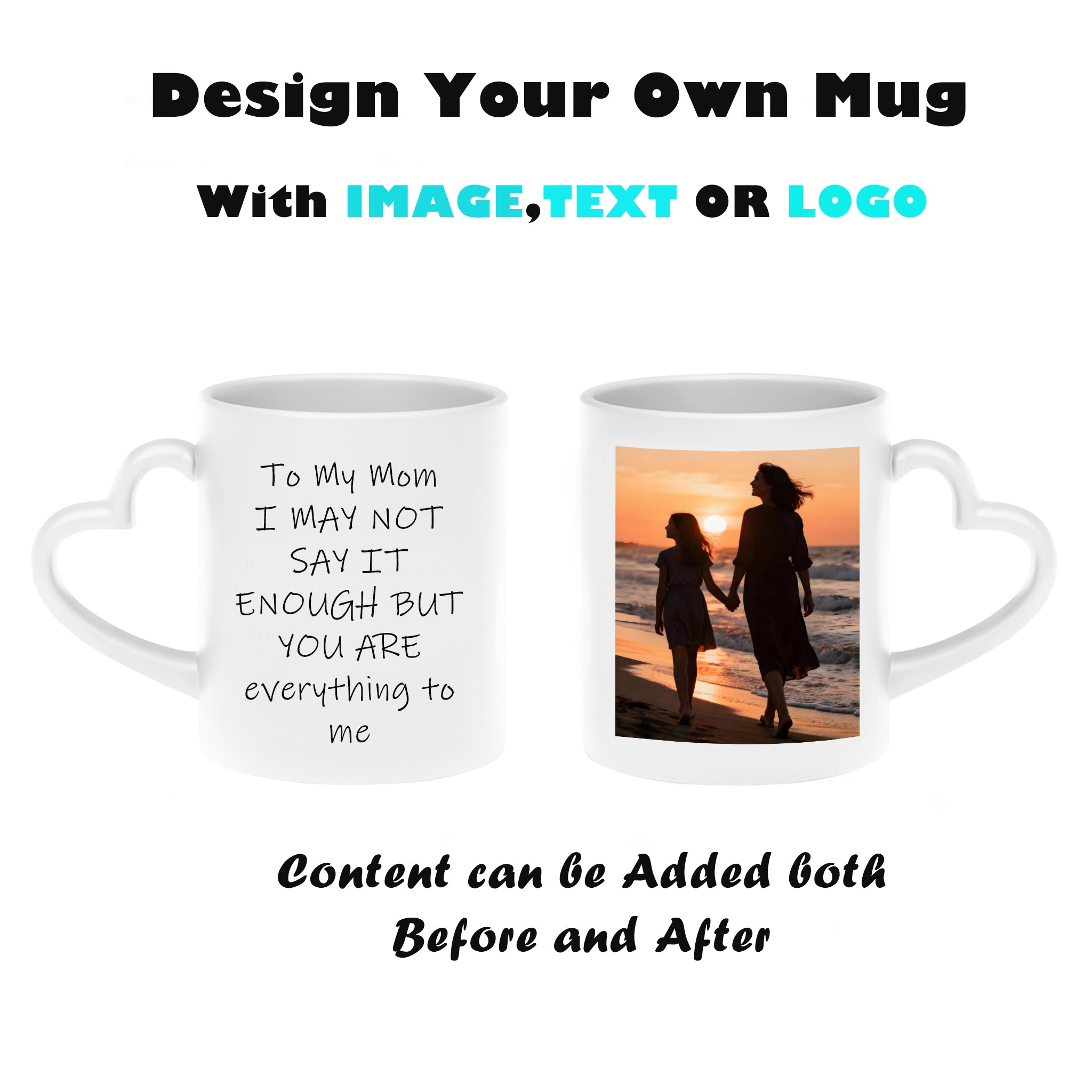 Personalized Heart Handle Mug