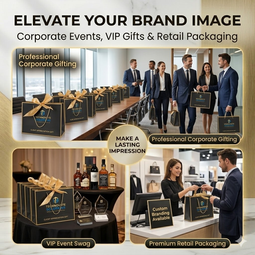 15 Pack Personalized Gift Bags with Ribbon – Custom Photo, Logo or Text
