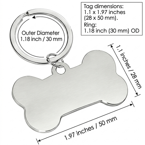 Custom Bone Pet ID Tag