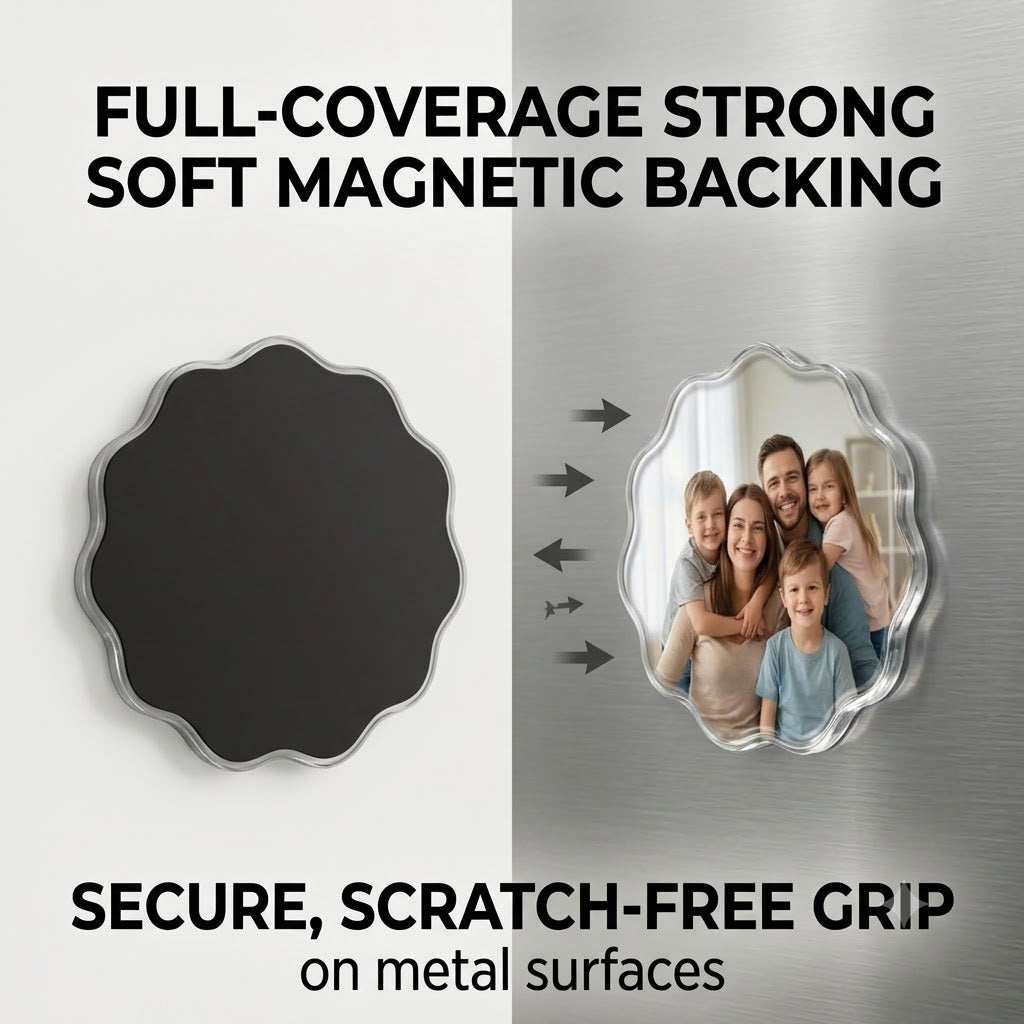 10-Pack Custom Acrylic Photo Magnets – Square or Sunflower