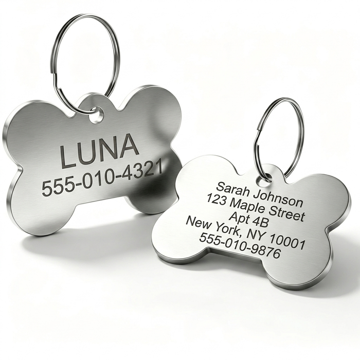 Custom Bone Pet ID Tag