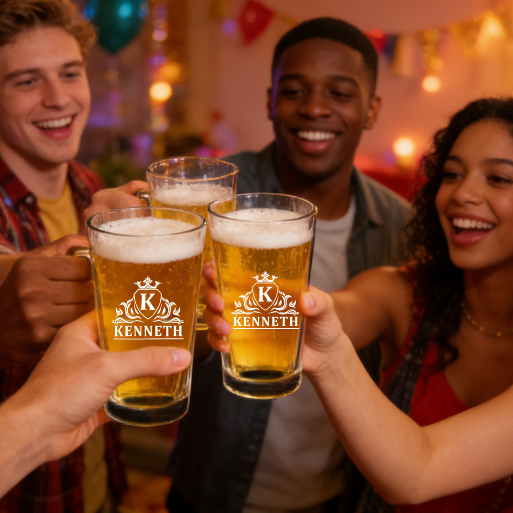 Personalized Beer Glass Set