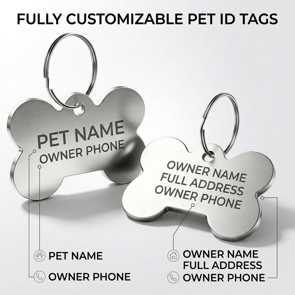 Custom Bone Pet ID Tag