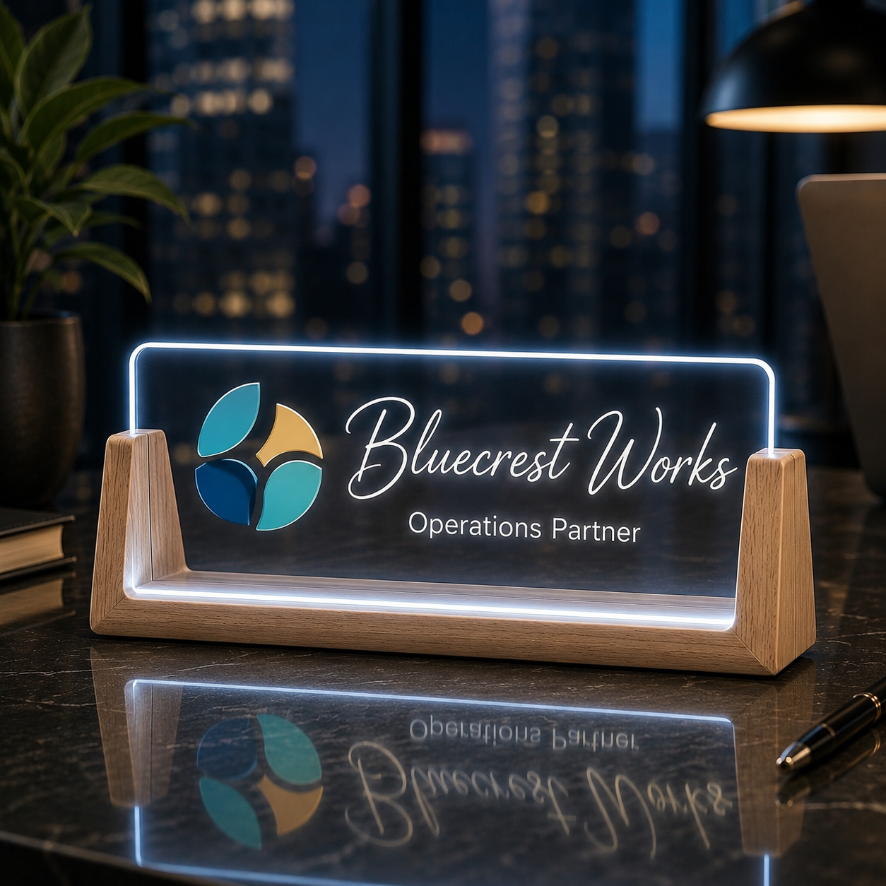Personalized LED Desk Name Plate