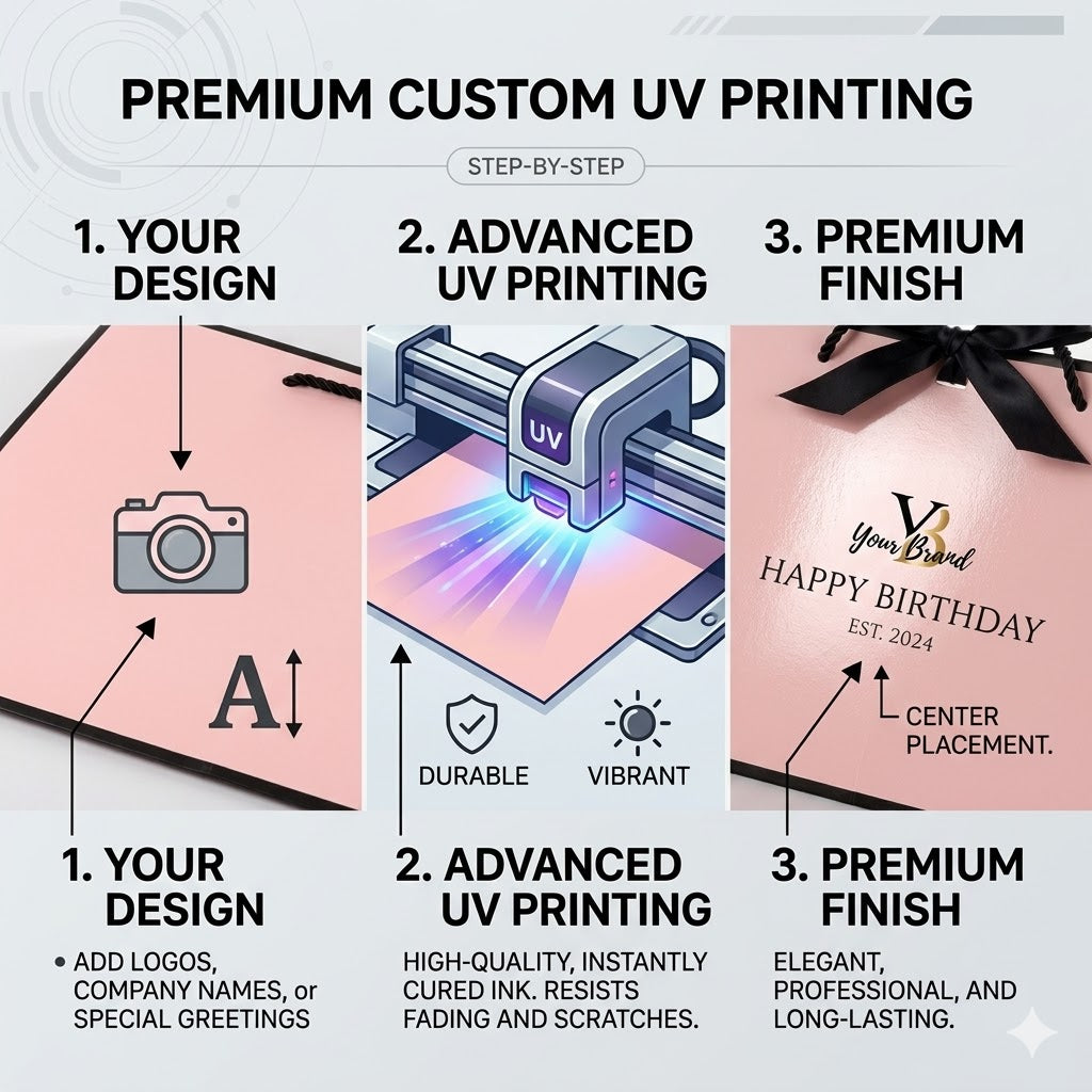 15 Pack Personalized Gift Bags with Ribbon – Custom Photo, Logo or Text